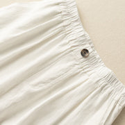 Buddha Stones Summer Casual Plain Zipper Button Cotton Linen Women's Shorts With Pockets - image 10