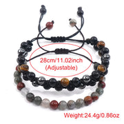 Buddha Stones 3Pcs Black Onyx Tiger Eye African Bloodstone Protection Support Set