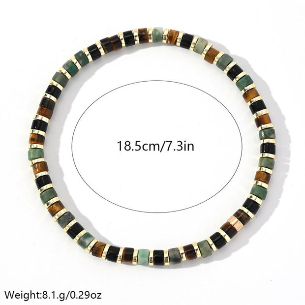 Buddha Stones Natural Hematite Tiger Eye Stones Support Bracelet