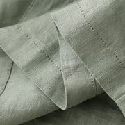 Buddha Stones Casual Plain Button Crew Ruffle Neck Short Sleeve Cotton Linen Women's Midi Dress - image 7