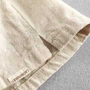 Buddha Stones Drawstring Elastic Waist Cotton Linen Men's Shorts With Pockets