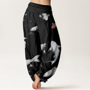 Buddha Stones Casual Koi Fish Pattern Women's Elastic Waist Harem Pants - image 9