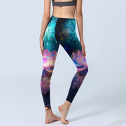 Buddha Stones Gradient Lotus Water Bubbles Pattern Print Gym Leggings Women's Yoga Pants - image 5