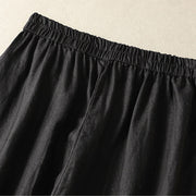 Buddha Stones Casual Plain Lace Side Design 7-8 Length Cotton Linen Women's Harem Pants With Pockets - image 29