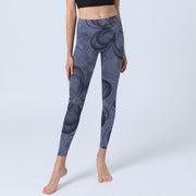 Buddha Stones Abstract Petals Pattern Print Gym Leggings Women's Yoga Pants - image 6