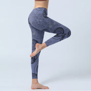 Buddha Stones Abstract Petals Pattern Print Gym Leggings Women's Yoga Pants - image 4