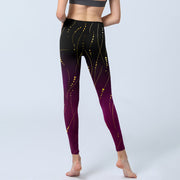 Buddha Stones Abstract Gradient Thin And Long Gold Line Pattern Print Gym Leggings Women's Yoga Pants - image 7