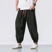 Buddha Stones Casual Sports Men's Solid Color Cotton Drawstring Pants With Pockets - image 2