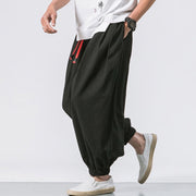 Buddha Stones Casual Sports Men's Solid Color Cotton Drawstring Pants With Pockets - image 3
