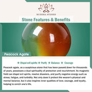 Buddha Stones Natural Colorful Peacock Agate Flower Peace Buckle Pearl Double Layer Support Bracelet