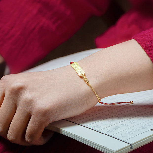 FREE Today: Luck and Protection 14K Gold-plated Copper Amulet Red Golden Rope Bracelet