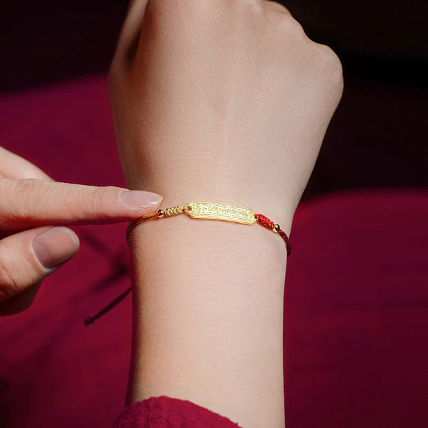 FREE Today: Luck and Protection 14K Gold-plated Copper Amulet Red Golden Rope Bracelet