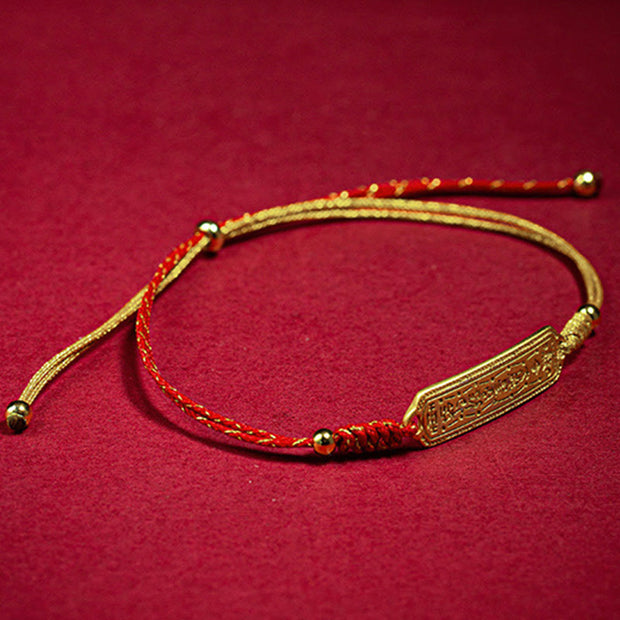 FREE Today: Luck and Protection 14K Gold-plated Copper Amulet Red Golden Rope Bracelet