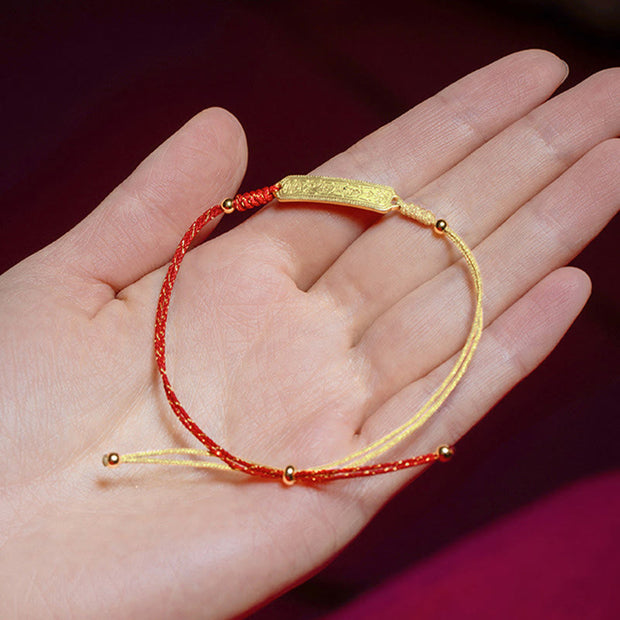 FREE Today: Luck and Protection 14K Gold-plated Copper Amulet Red Golden Rope Bracelet