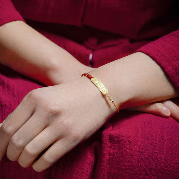 FREE Today: Luck and Protection 14K Gold-plated Copper Amulet Red Golden Rope Bracelet