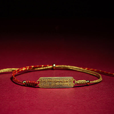 FREE Today: Luck and Protection 14K Gold-plated Copper Amulet Red Golden Rope Bracelet