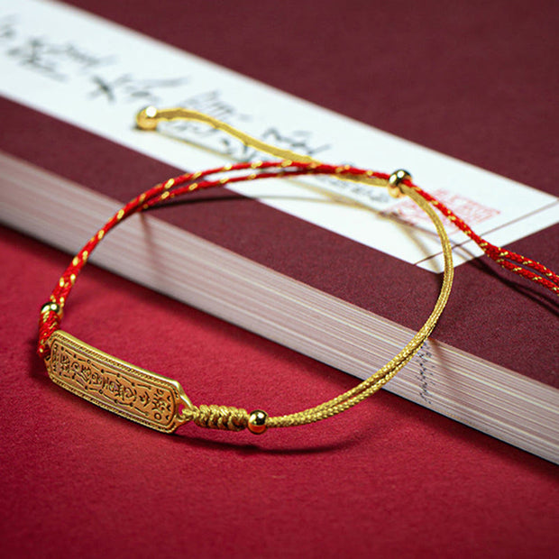 FREE Today: Luck and Protection 14K Gold-plated Copper Amulet Red Golden Rope Bracelet