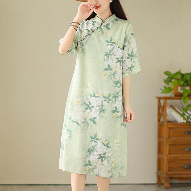 white christmas dresses Modern Cotton Qipao main image 1