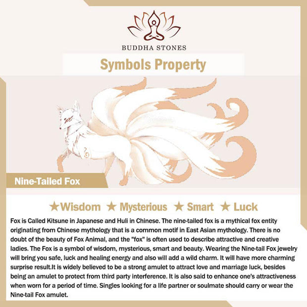 Buddha Stones Mini Thuja Sutchuenensis Wood Nine Tailed Fox Statue Optimistic Decoration