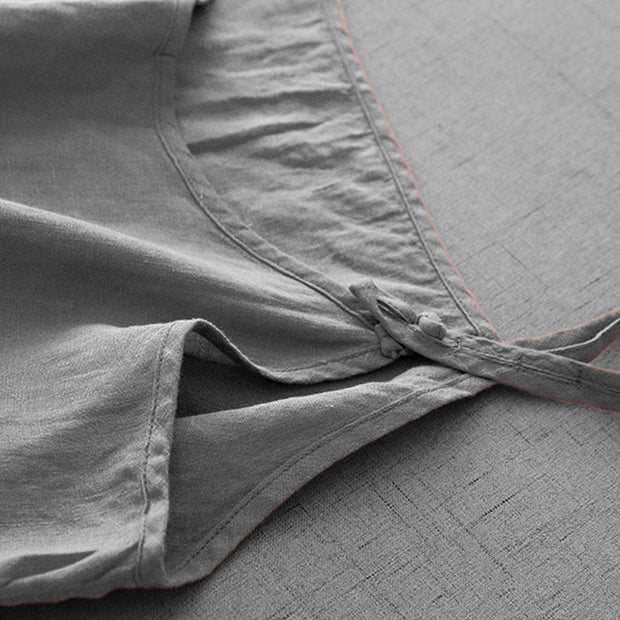 Buddha Stones Summer Plain Adjustable Strap Design Women's Cotton Linen Vest Waistcoat - image 17