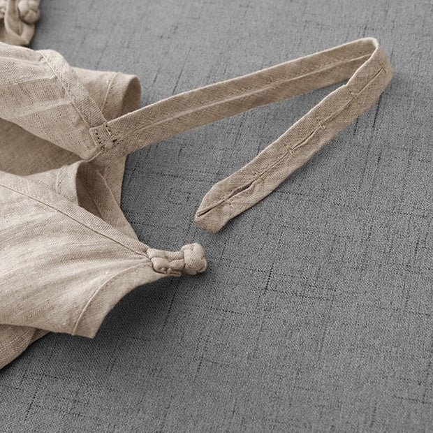 Buddha Stones Summer Plain Adjustable Strap Design Women's Cotton Linen Vest Waistcoat - image 4