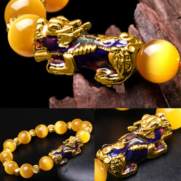 FREE Today: Support and Wealth Cat Eye Color Change PiXiu Bracelet