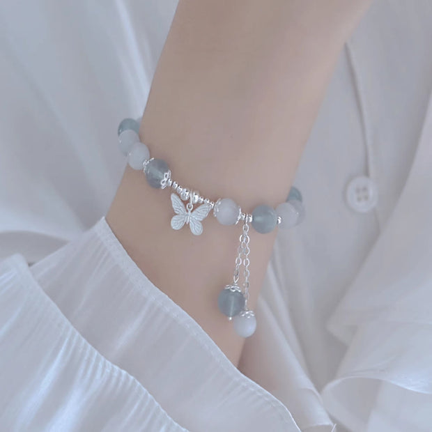 FREE Today: Support and Love Cat's Eye Aquamarine Butterfly Charm Bracelet