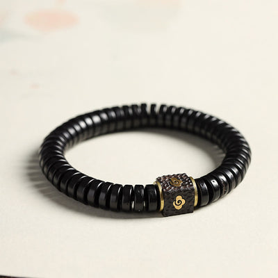 FREE Today: Happiness and Positive Tibetan Coconut Shell Auspicious Clouds Bracelet