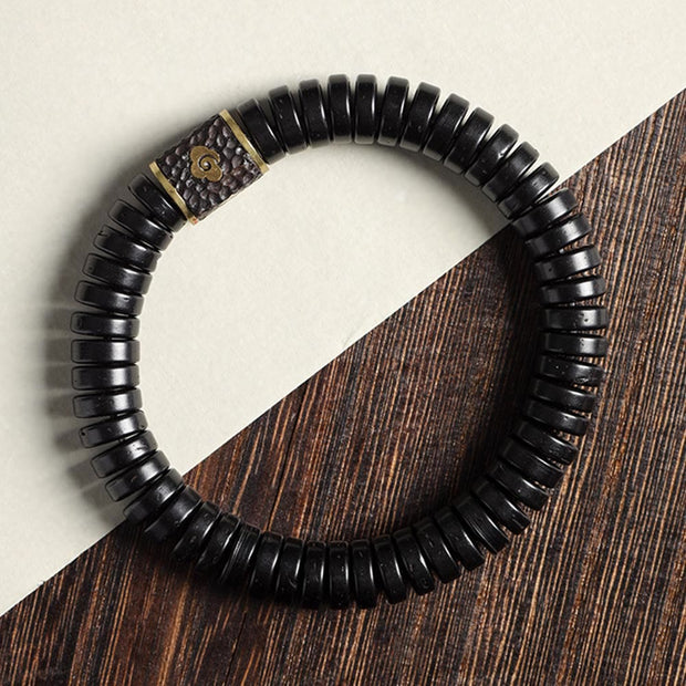FREE Today: Happiness and Positive Tibetan Coconut Shell Auspicious Clouds Bracelet