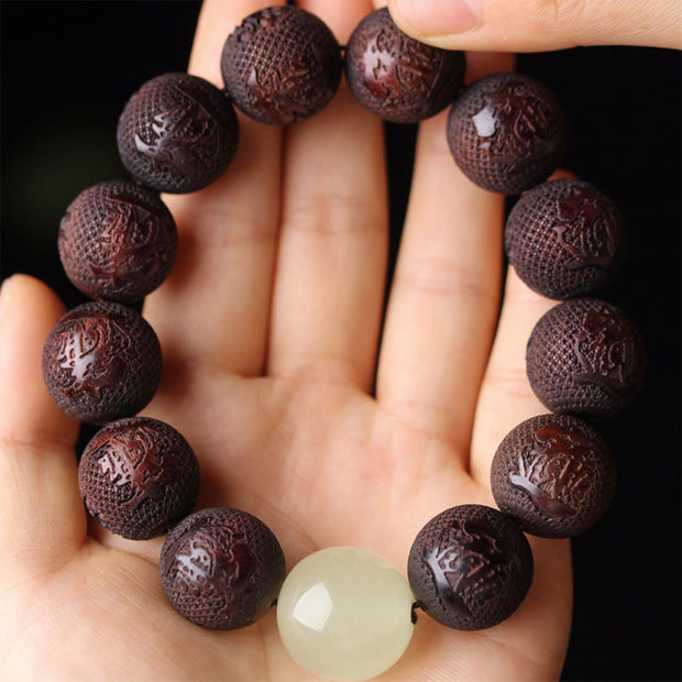 FREE Today: Warmth and Cure Tibetan Rosewood Engraving PiXiu Bracelet