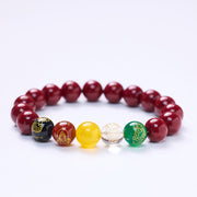 FREE Today: Blessing and Calm Cinnabar Agate Five Directions Gods Of Wealth Bracelet