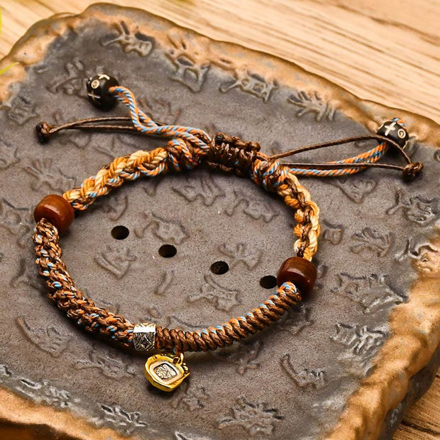 FREE Today: Protection Luck Handmade Tibetan Zakiram Goddess Of Wealth Wood Braided Bracelet