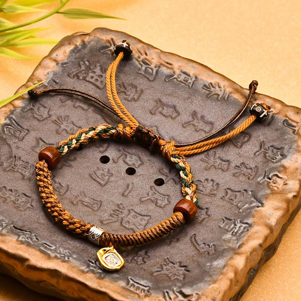 FREE Today: Protection Luck Handmade Tibetan Zakiram Goddess Of Wealth Wood Braided Bracelet
