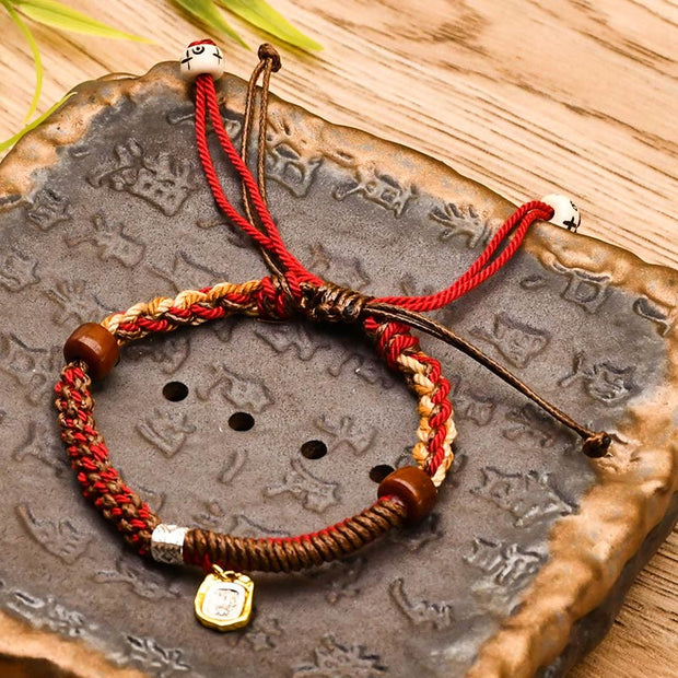 FREE Today: Protection Luck Handmade Tibetan Zakiram Goddess Of Wealth Wood Braided Bracelet
