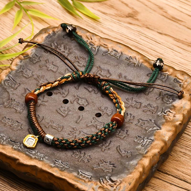 FREE Today: Protection Luck Handmade Tibetan Zakiram Goddess Of Wealth Wood Braided Bracelet