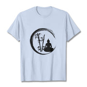 Buddha Stones Zen Buddha Statue Sitting Bamboo Meditation Tee T-shirt