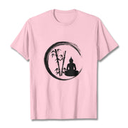 Buddha Stones Zen Buddha Statue Sitting Bamboo Meditation Tee T-shirt