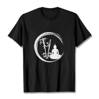 Buddha Stones Zen Buddha Statue Sitting Bamboo Meditation Tee T-shirt