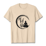 Buddha Stones Zen Buddha Statue Sitting Bamboo Meditation Tee T-shirt