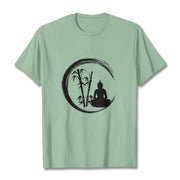 Buddha Stones Zen Buddha Statue Sitting Bamboo Meditation Tee T-shirt