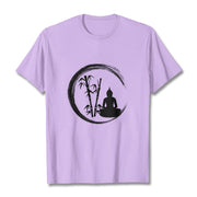 Buddha Stones Zen Buddha Statue Sitting Bamboo Meditation Tee T-shirt