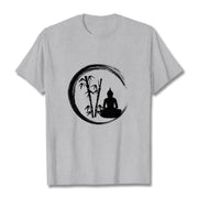 Buddha Stones Zen Buddha Statue Sitting Bamboo Meditation Tee T-shirt