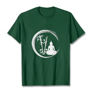 Buddha Stones Zen Buddha Statue Sitting Bamboo Meditation Tee T-shirt