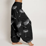 Buddha Stones Casual Cdrifting Dandelion Seed Pattern Women's Elastic Waist Harem Pants - image 3