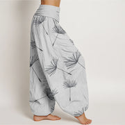 Buddha Stones Casual Cdrifting Dandelion Seed Pattern Women's Elastic Waist Harem Pants - image 7