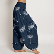 Buddha Stones Casual Cdrifting Dandelion Seed Pattern Women's Elastic Waist Harem Pants - image 10