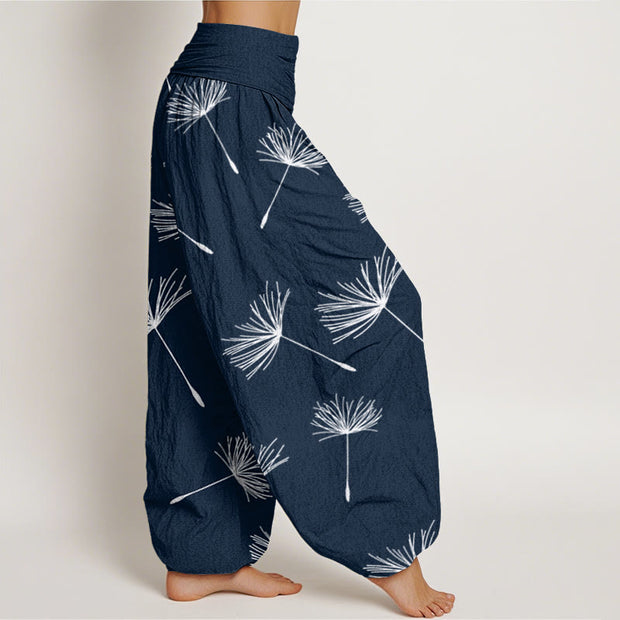 Buddha Stones Casual Cdrifting Dandelion Seed Pattern Women's Elastic Waist Harem Pants - image 10