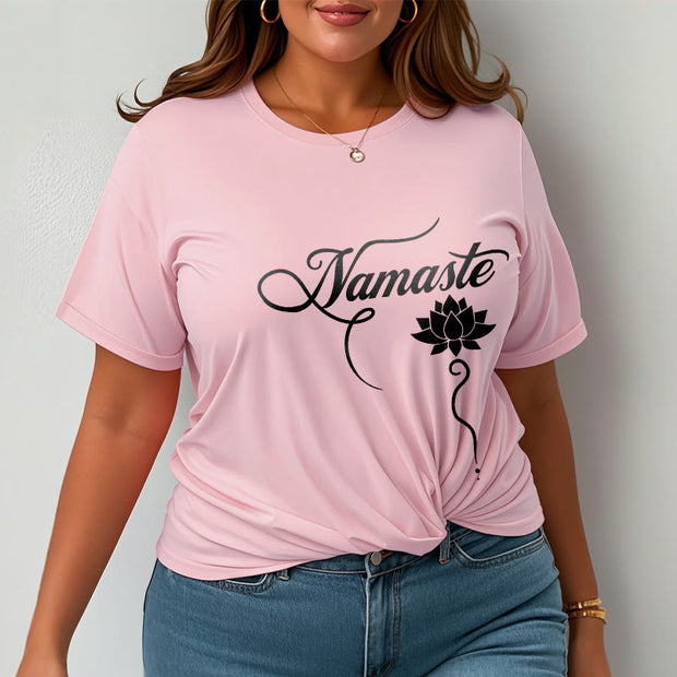 Buddha Stones HELLO Hindi Lotus Tee T-shirt