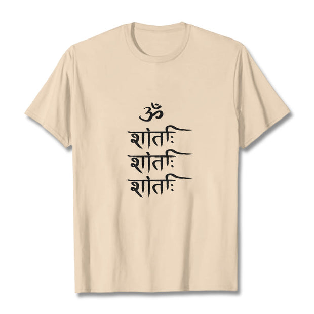 Buddha Stones OM MANTRA Sanskrit Pattern Tee T-shirt