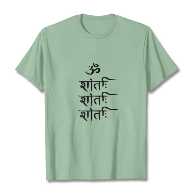 Buddha Stones OM MANTRA Sanskrit Pattern Tee T-shirt